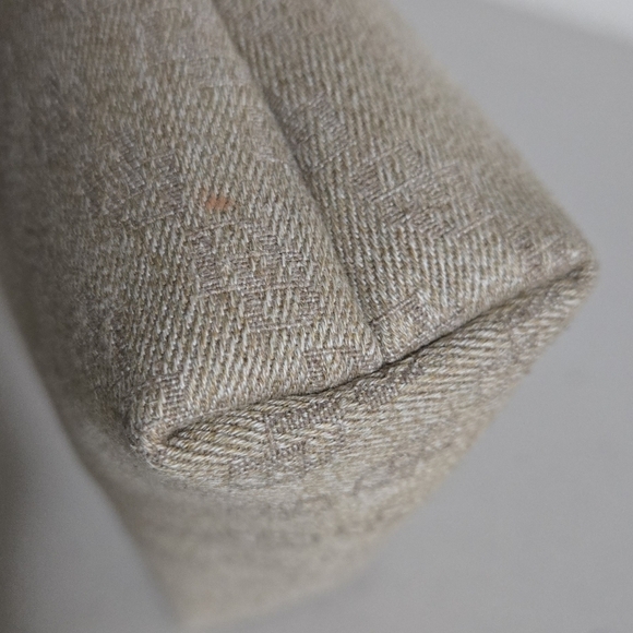 Dooney and Borke Mini Canvas Beige Monogram Leather Pull Pouch - Picture 9 of 12